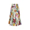 Dolce & Gabbana Multicolor Skirt For Girl With Floral Print In Multicolor
