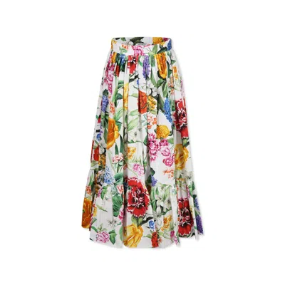 Dolce & Gabbana Kids' Multicolor Skirt For Girl With Floral Print