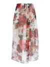 Dolce & Gabbana Multicolor Skirt With All-over Floral Motif In Silk Woman In Multi