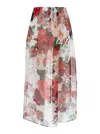 Dolce & Gabbana Multicolor Skirt With All-over Floral Motif In Silk Woman In Multi