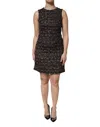 Dolce & Gabbana Multicolor Sleeveless Mini Tweed A-line Dress In Black