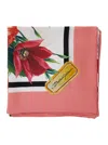 Dolce & Gabbana Multicolor Square Scarf With All-over Floral Print In Silk Woman