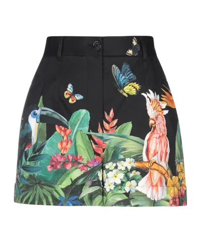 Dolce & Gabbana Multicolor Stretch Fabric Shorts In Green