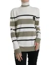 DOLCE & GABBANA DOLCE & GABBANA ITALIAN STRIPED WOOL TURTLENECK WOMEN'S SWEATER