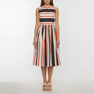 Pre-owned Dolce & Gabbana Multicolor Striped Cotton Cut Out Midi Dress M