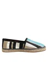 Dolce & Gabbana Multicolor Stripes Canvas Flat Espadrille Men's Shoes