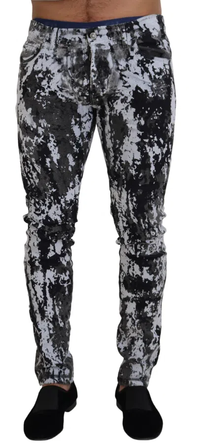 Dolce & Gabbana Multicolor Tie Dye Denim Men's Extravaganza In Black