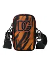 Dolce & Gabbana Multicolor Tiger Print Nylon Logo Cross Body Men's Bag In Multicolor