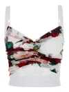 Dolce & Gabbana Multicolor Top With All-over Floral Motif In White