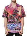 Dolce & Gabbana Multicolor Tropical Button Down Casual Men's Shirt In Multicolor