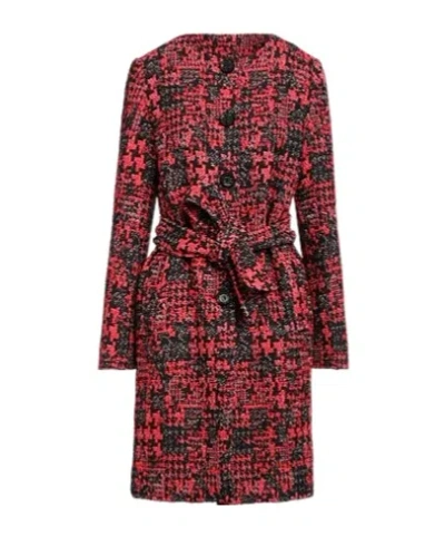 Dolce & Gabbana Multicolor Tweed Coat In Red
