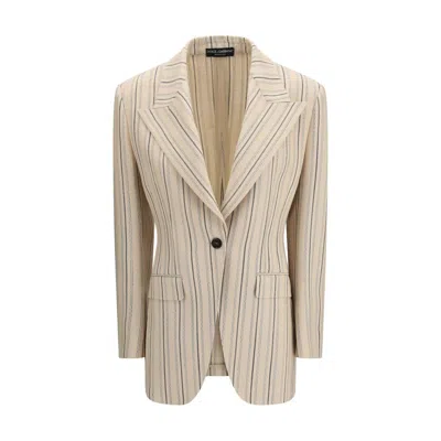 Dolce & Gabbana Multicolor Viscose Coat In White