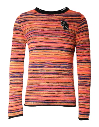 Dolce & Gabbana Multicolor Wool Dglogo Knit Pullover Sweater