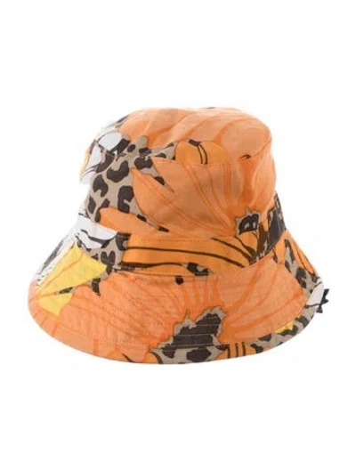 Pre-owned Dolce & Gabbana Multicolored Bucket Hat In Orange