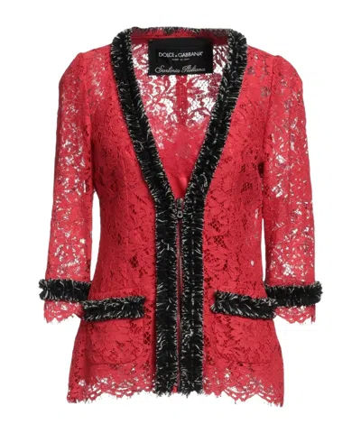 Dolce & Gabbana Multi-colored Lace Coat In Animal Print