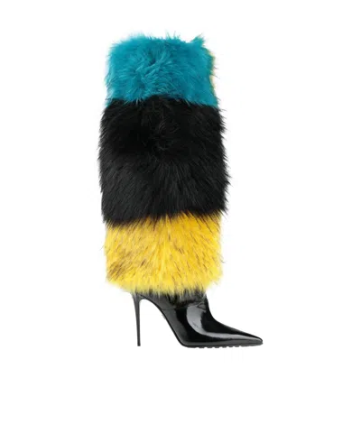 Dolce & Gabbana Multi-colored Smooth Leather Boots