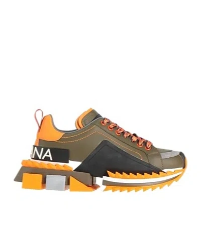Dolce & Gabbana Multicolored Thick-soled Sports Shoes In Animal Print