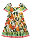 Dolce & Gabbana Multicolored Dress With Orange And Lemon Print In Multicolour