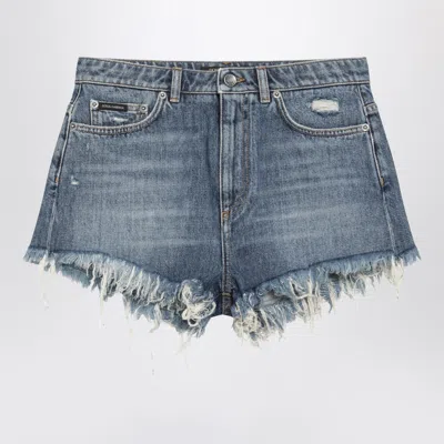 Dolce & Gabbana Multicolour Cotton Denim Shorts In Blue