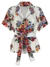 Dolce & Gabbana Vanity Floralprint Silk Twill Shirt In White In Multi