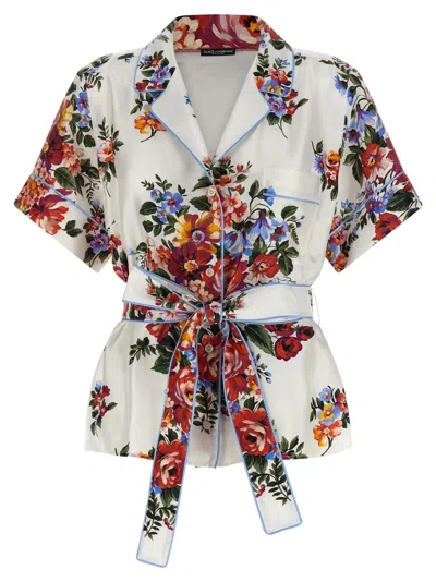 DOLCE & GABBANA WOMEN MULTICOLOUR FLOWER PRINT TWILL SHIRT, L LUXURY SHIRTS FOR WOMEN DARVEYS