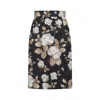 Dolce & Gabbana Multicolour Jacquard Floral Skirt In Black