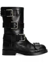Dolce & Gabbana Black Ankle Boots With All-over Buckles In Leather Woman In Black