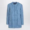 Dolce & Gabbana Light Blue Single-breasted Jacket With Logo Detail On Buttons In Cotton Blend Woman
