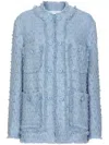 Dolce & Gabbana Light Blue Single-breasted Jacket With Logo Detail On Buttons In Cotton Blend Woman In Blue