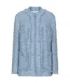 Dolce & Gabbana Light Blue Single-breasted Jacket With Logo Detail On Buttons In Cotton Blend Woman In Blue