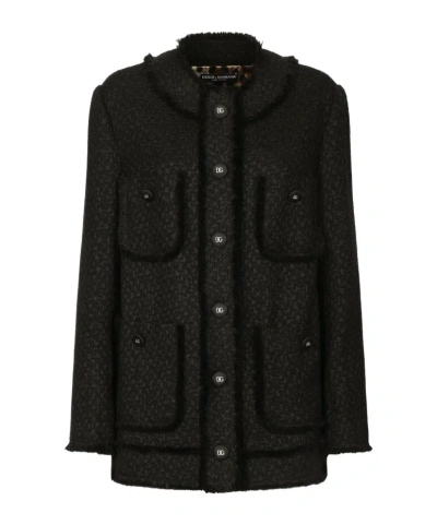 DOLCE & GABBANA DOLCE  GABBANA SINGLE-BREASTED RASCHEL TWEED JACKET