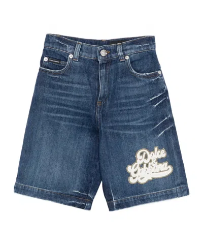 Dolce & Gabbana Multi-pocket Denim Shorts In Blue