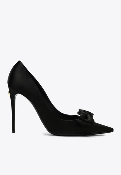 DOLCE & GABBANA MUN 105 SATIN BOW PUMPS