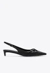 Dolce & Gabbana Mun 30 Croc-embossed Leather Slingback Pumps In Black