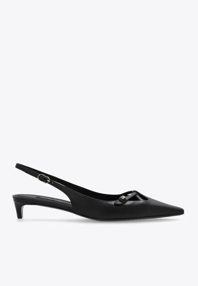DOLCE & GABBANA MUN 30 NAPPA LEATHER SLINGBACK PUMPS