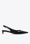 Dolce & Gabbana Mun 30 Croc-embossed Leather Slingback Pumps In Black