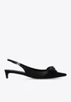 Dolce & Gabbana Satin Slingback Pumps In Black