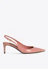 Dolce & Gabbana 70 Patent Leather Slingback Pumps In Pink