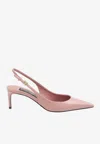 Dolce & Gabbana Mun 90 Polished Leather Slingback Pumps In Pink