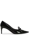 Dolce & Gabbana Glossy Leather Bow Stiletto Pumps