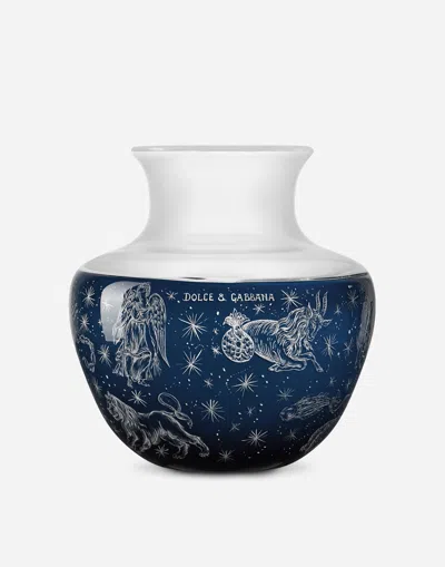 Dolce & Gabbana Murano Glass Vase In Blue