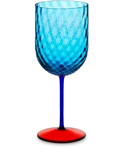 Dolce & Gabbana Hand-blown Murano Red Wine Glass In Multicolor