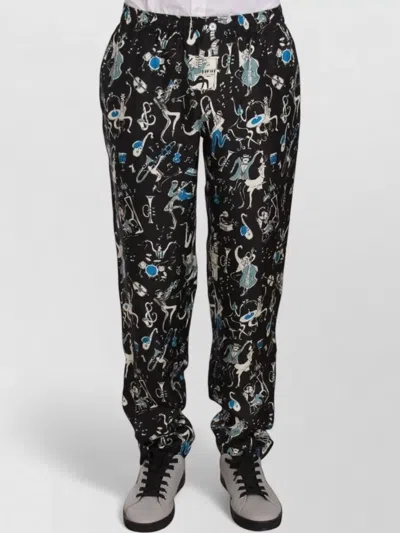 Dolce & Gabbana Musical Instrument Print Relaxed Sleepwear Pants In Black