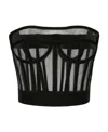 Dolce & Gabbana Tulle Bustier Top With Boning In Black