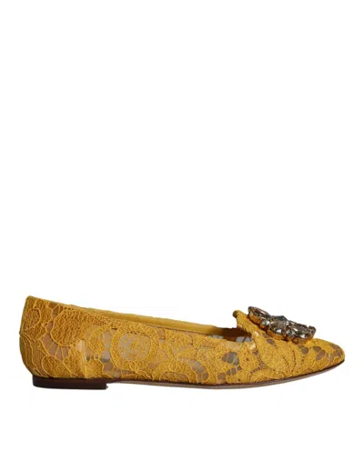 Dolce & Gabbana Sequin-embellished Crystal-buckle Loafers In Gold