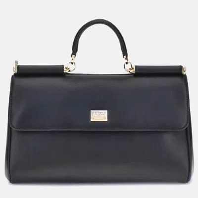 Pre-owned Dolce & Gabbana My Sicily Black Leather Handbag