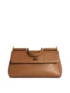 Dolce & Gabbana My Sicily Calf Leather  Caramel Handbag In Sand