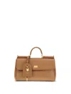 Dolce & Gabbana My Sicily Leather Shoulder Bag In Brown