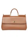 Dolce & Gabbana My Sicily Calfskin Handbag In Brown