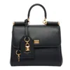 Dolce & Gabbana My Sicily Leather Shoulder Bag In Black